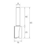 M100 Nutfräser - D16x25 L65 S=8 HW -6