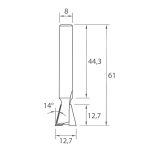 M118 Zinkenfräser - 14° D12,7x12,7 L61 S=8 HW -6