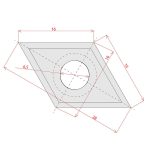 N023 Hartmetall-Wendeplatte - 16x28x2 Holz+ -1