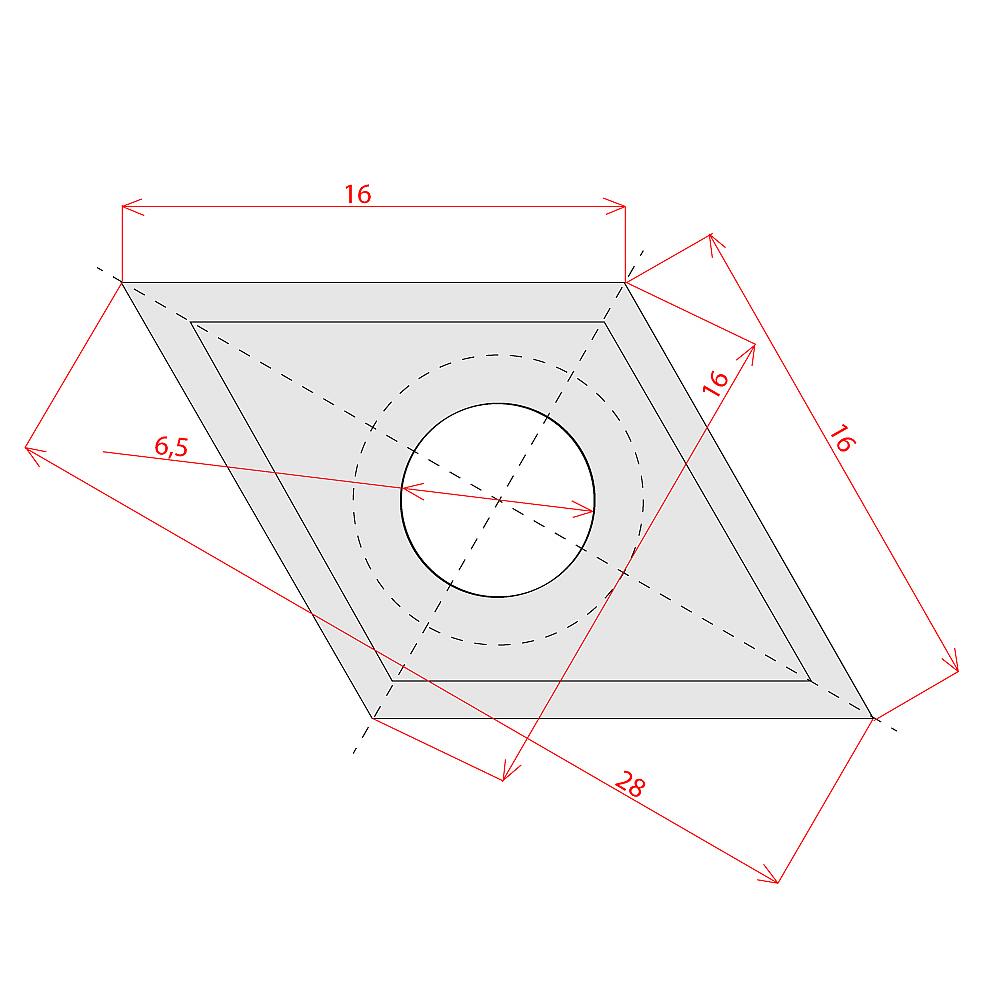 N023 Hartmetall-Wendeplatte - 16x28x2 Holz+-1 N023 Hartmetall-Wendeplatte - 16x28x2 Holz+ -1