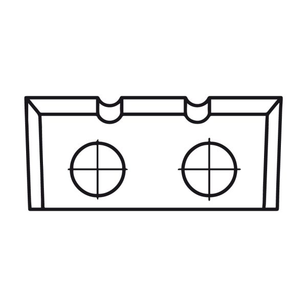 Wendeplatte - 22,8×7×1,5 zwei Schneidenunterbrechungen -1