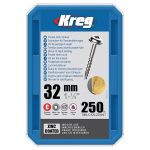 Kreg Verzinkt Maxi-Loc Pocket-Hole Schrauben - 32 mm, grobgewinde, 250 Stück -1
