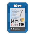 Kreg Verzinkt Maxi-Loc Pocket-Hole Schrauben - 64 mm, grobgewinde, 250 Stück -1