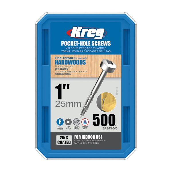 Kreg Verzinkt Flachkopf Pocket-Hole Schrauben - 25 mm, feingewinde, 500 Stück -1