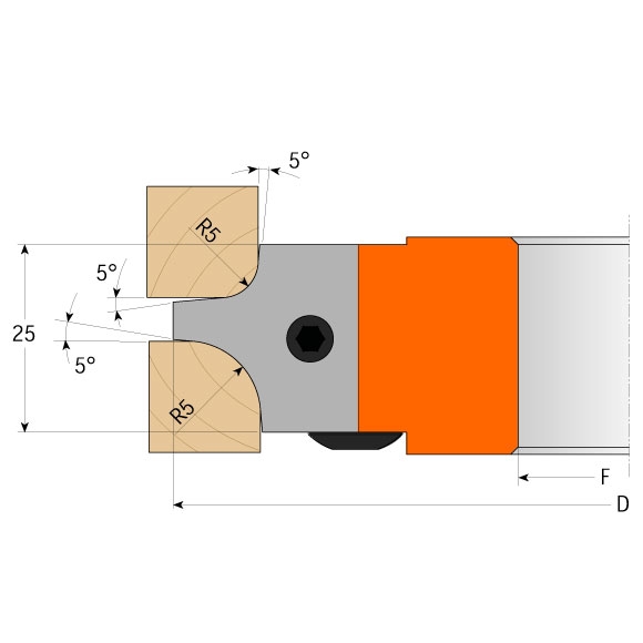 CMT Messer für C694003 - Messerpaar R=4+8mm -1