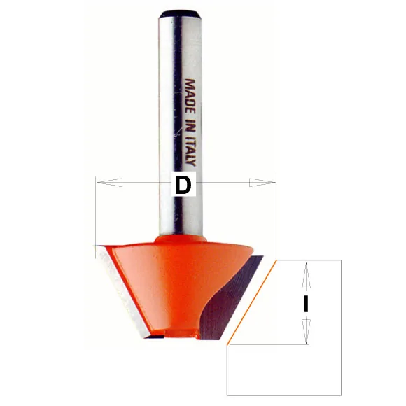 CMT C704 Fasenfräser - 45° D 25x8 L41 S=6 HW -2