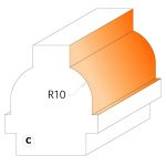 CMT C955 Fräser für Holzverkleidungen - D28 I19 R10 Profil C S=8 HW -2