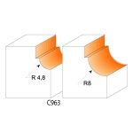 CMT C964 Hohlkehlenfräser mit Falz - R4,8 D25,4x11,5 S=12 HW -3
