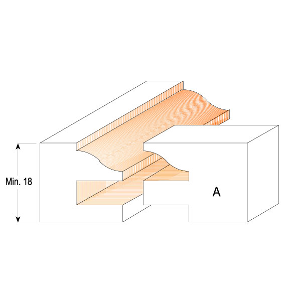 CMT C991 Fräsersets für Profile und Konterprofile - D44,4 t18-22 Profile C S=12 HW -1