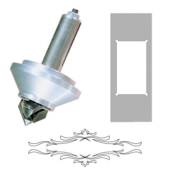 CMT set für ornamente, 3D Fräser S = 8 mm, klassische Schablone mit rahmen -1