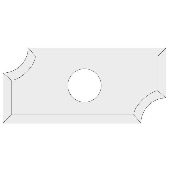 N031 Hartmetall Radius-Wendeplatte - R4 19,5x12x1,5 UNI-1 N031 Hartmetall Radius-Wendeplatte - R4 19,5x12x1,5 UNI -1