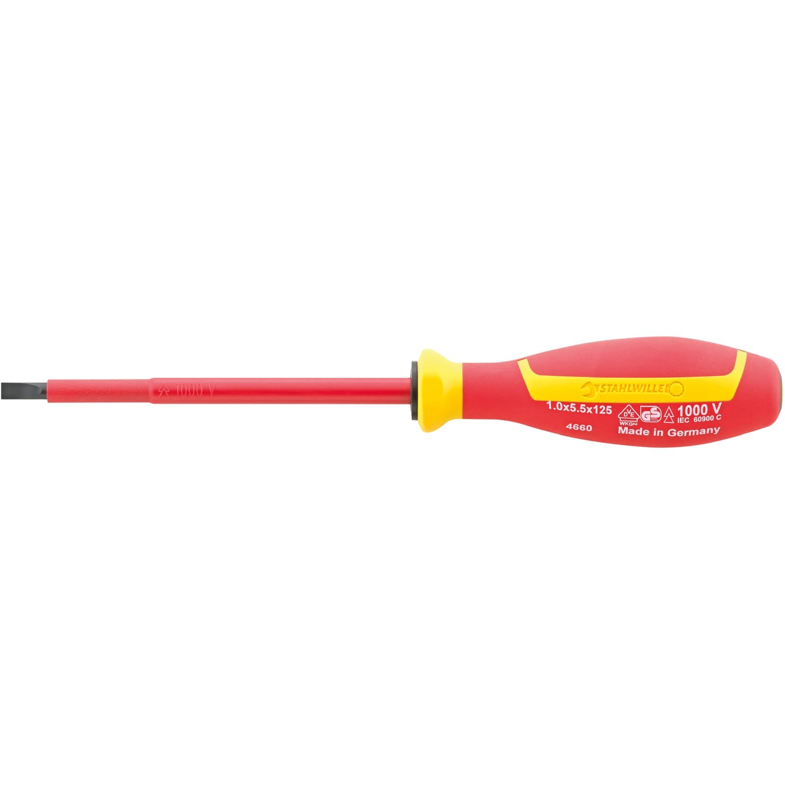 STAHLWILLE VDE-Elektriker-Schlitzschraubendreher DRALL+ 1,0mm x 5.5mm L.125mm-1 main HighRes image