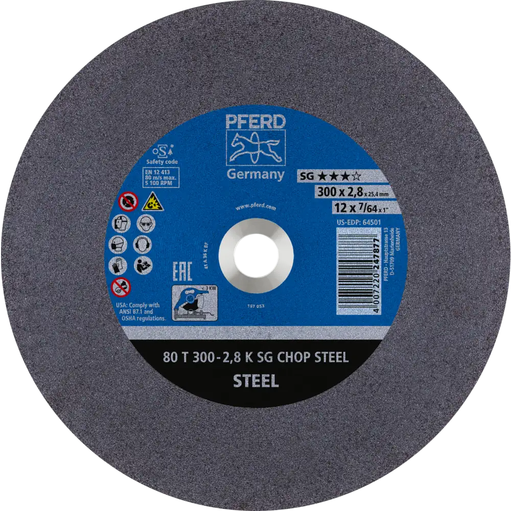 Pferd Tools PFERD TOOLS Trennscheibe Metallkreissäge T 300x2,8x25,4 mm Leistungs-Li. SG CHOP STEEL für Stahl-1 Product picture Primär-Darstellung