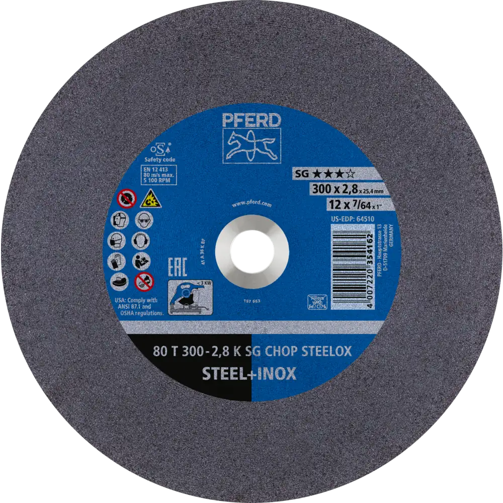 Pferd Tools PFERD TOOLS Trennscheibe Metallkreissäge T 300x2,8x25,4 mm Leistungs-Li. SG CHOP STEELOX Stahl/Edelstahl-1 Product picture Primär-Darstellung