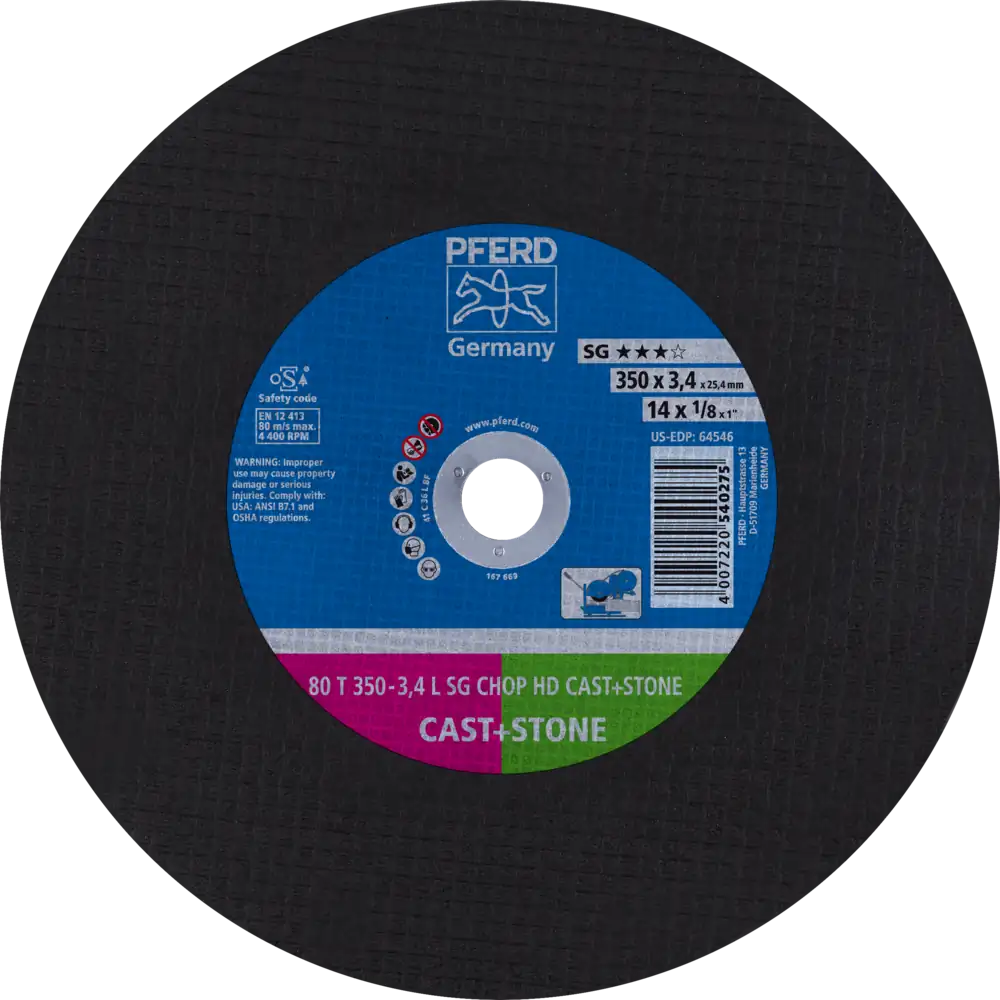 Pferd Tools PFERD TOOLS Trennscheibe T 350x3,4x25,4 mm Leistungslinie SG CHOP HD CAST+STONE Guss/Stein/NE-Metalle-1 Product picture Primär-Darstellung