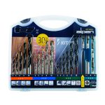 Alpen Drill Bohr-Schraubset KIT 30 30-tlg., Metall, Stein/Holz, 9 Bits sort.,Bitshalter,Körner, SET KIT