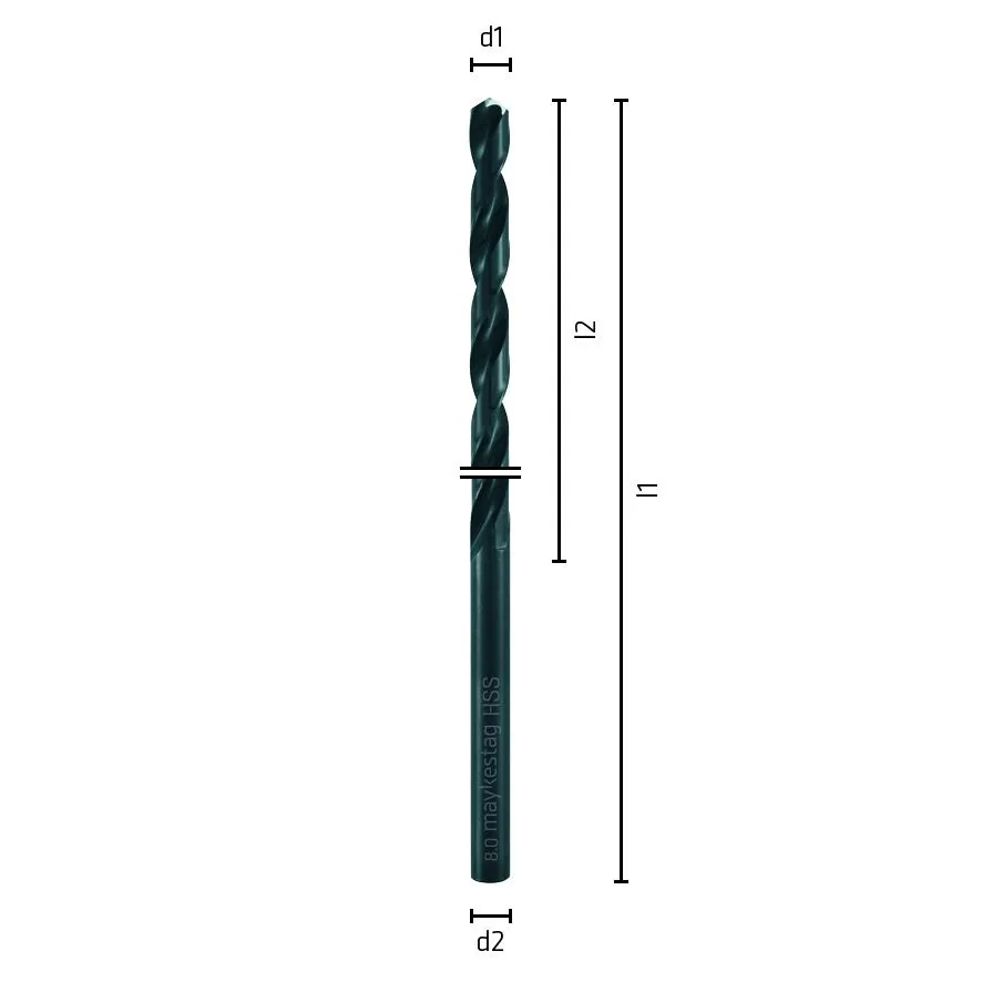 L140 Ø2,5 Spiralbohrer HSS DIN 1869 R1-2