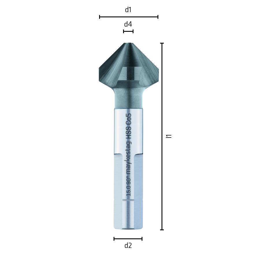 L63 Ø20,5 HSS Cobalt Kegelsenker 3-Flächenschaft, ungleiche Teilung MAYKESTAG-2