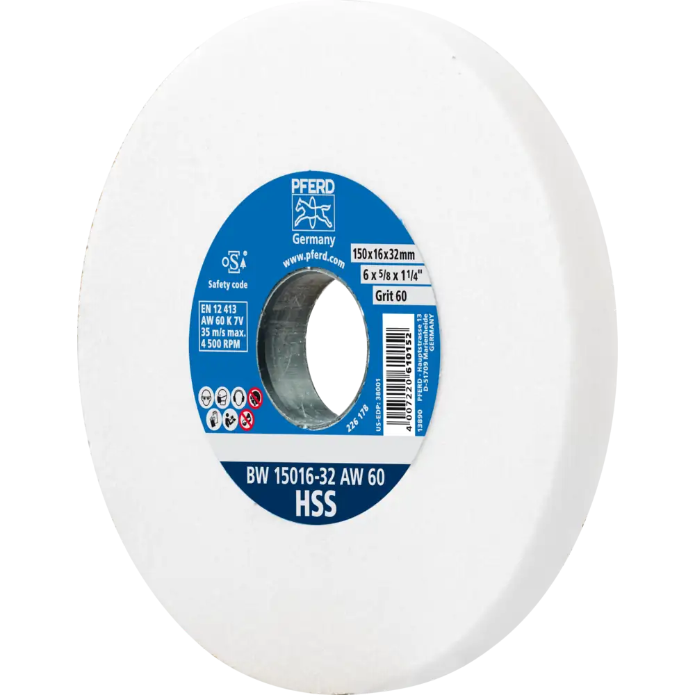 Pferd Tools PFERD TOOLS Schleifbockscheibe Ø 150x16 mm Bohrung-Ø 32 mm A60 zum Schärfen von HSS-Bohrern-1 Product picture Primär-Darstellung