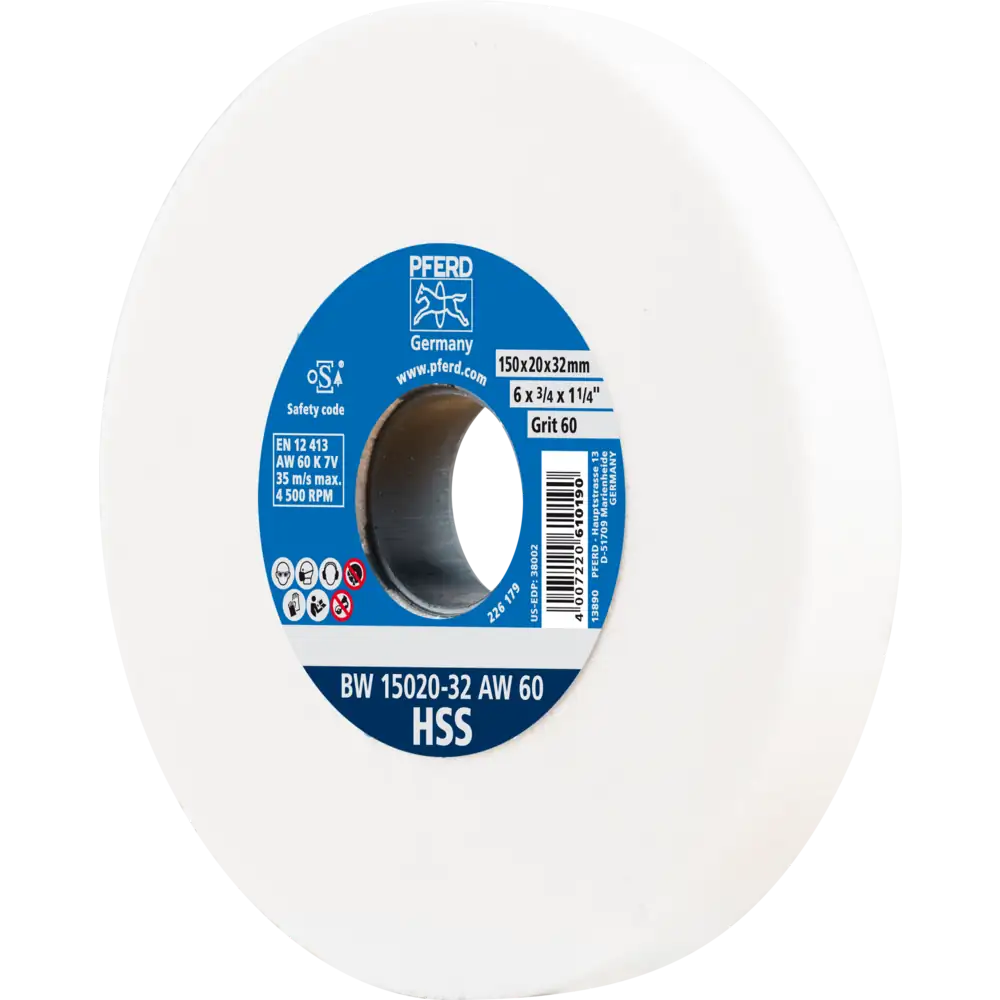 Pferd Tools PFERD TOOLS Schleifbockscheibe Ø 150x20mm Bohrung-Ø 32 mm A60 zum Schärfen von HSS-Bohrern-1 Product picture Primär-Darstellung