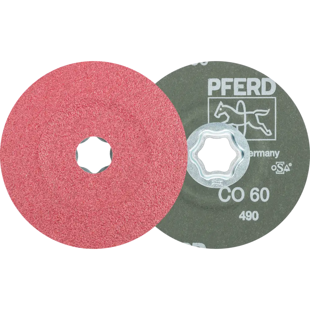 Pferd Tools COMBICLICK Keramikkorn Fiberscheibe Ø 115 mm CO60 für hohen Abtrag auf Stahl