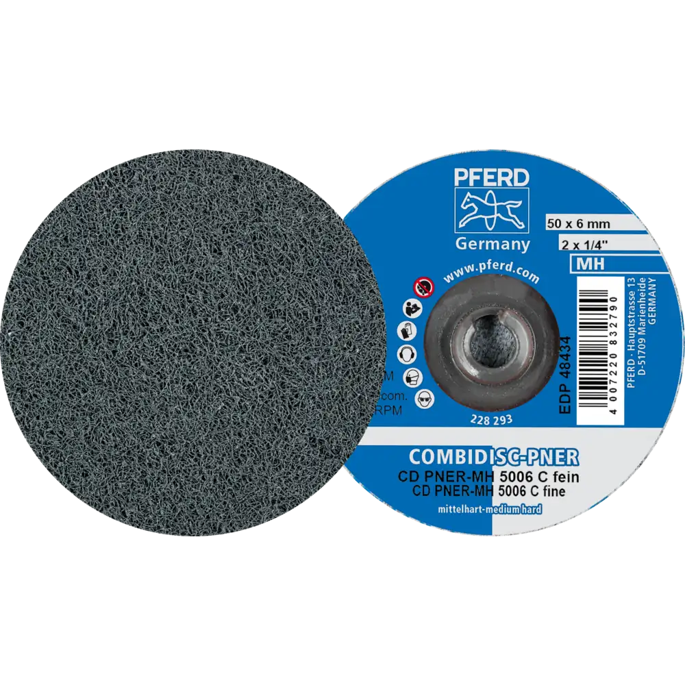 Pferd Tools PFERD TOOLS COMBIDISC verpresste Vliesronde CD PNER Ø 50mm Mittehart SIC Fein für Finish-1 Product picture Primär-Darstellung