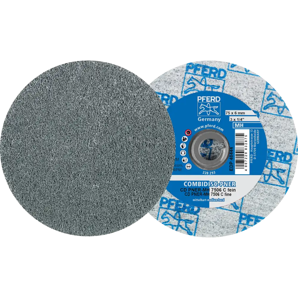 Pferd Tools PFERD TOOLS COMBIDISC verpresste Vliesronde CD PNER Ø 75 mm Mittehart SIC Fein für Finish-1 Product picture Primär-Darstellung