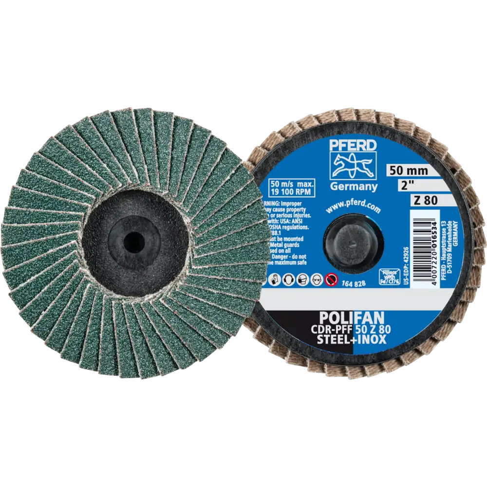 Pferd Tools COMBIDISC Zirkon Mini-POLIFAN CDR Ø 50mm Z80 für gehärteten Stahl