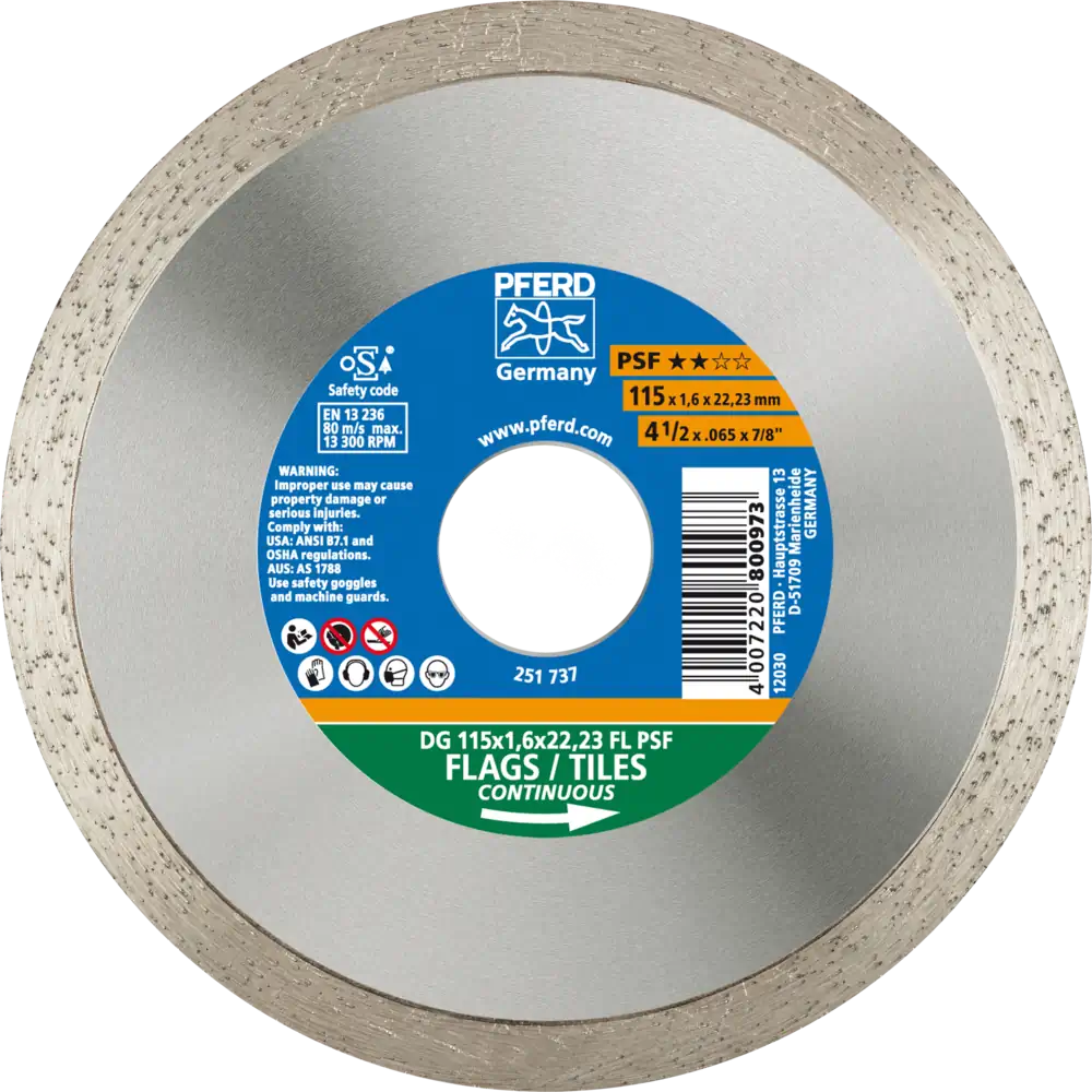 Pferd Tools PFERD TOOLS Diamant-Trennscheibe DG FL 115x1,6x22,23 mm PSF z. Trennen v. Fliesen, hohe Schnittqualität-1 Product picture Primär-Darstellung