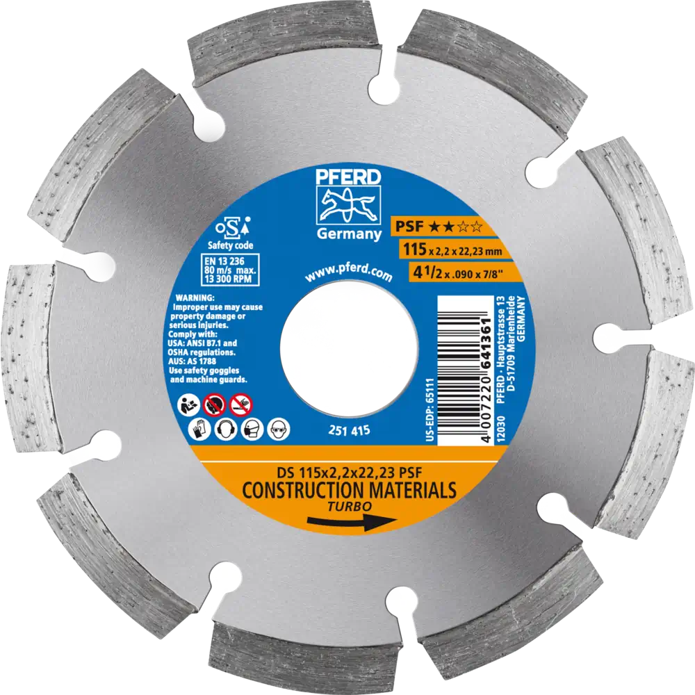 Pferd Tools PFERD TOOLS Diamant-Trennscheibe DS 115x2,2x22,23 mm PSF für schnelles Trennen von Stein und Beton-1 Product picture Primär-Darstellung