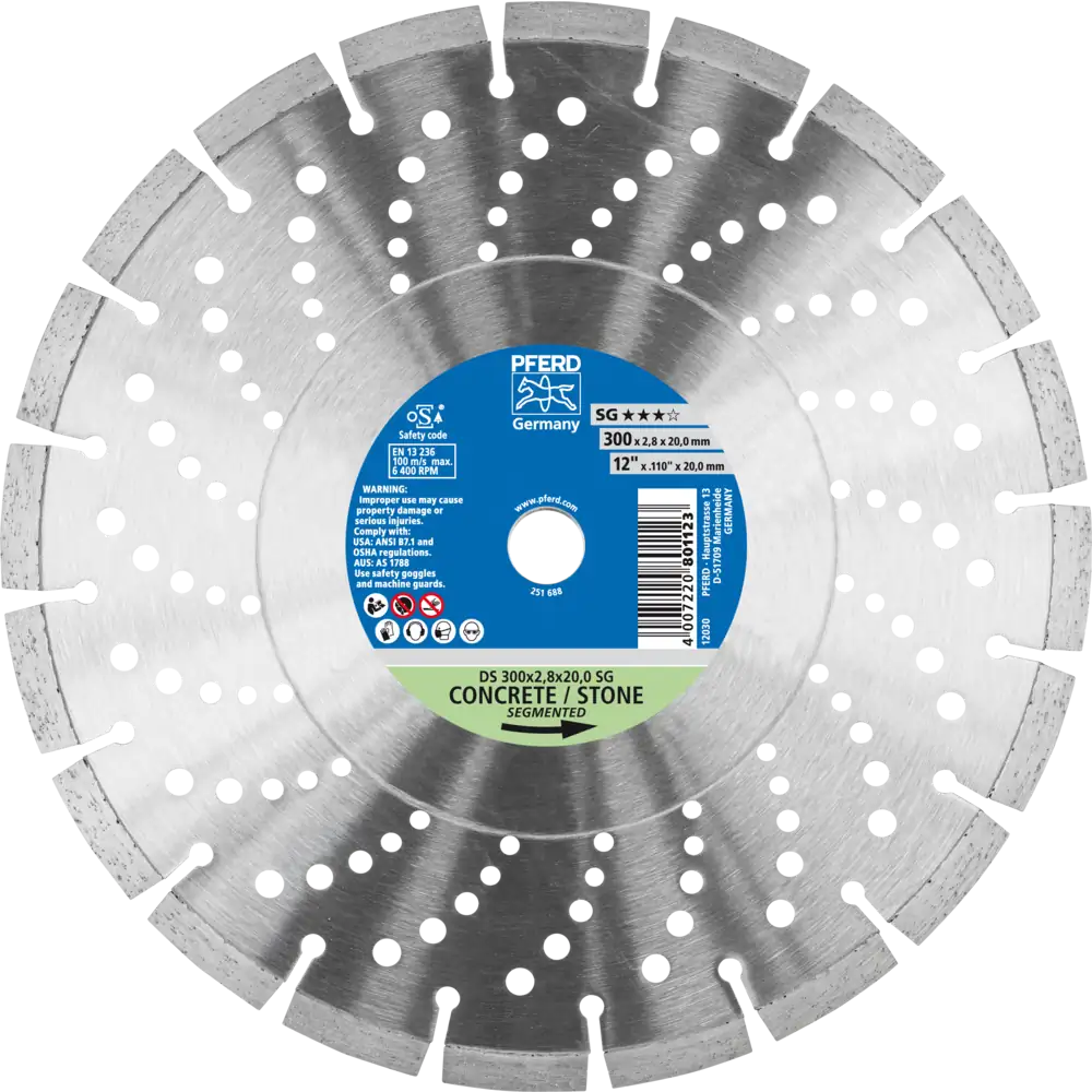 Pferd Tools PFERD TOOLS Diamant-Trennscheibe DS 300x2,8x20,0mm SG für schnelles Trennen von Stein und Beton-1 Product picture Primär-Darstellung