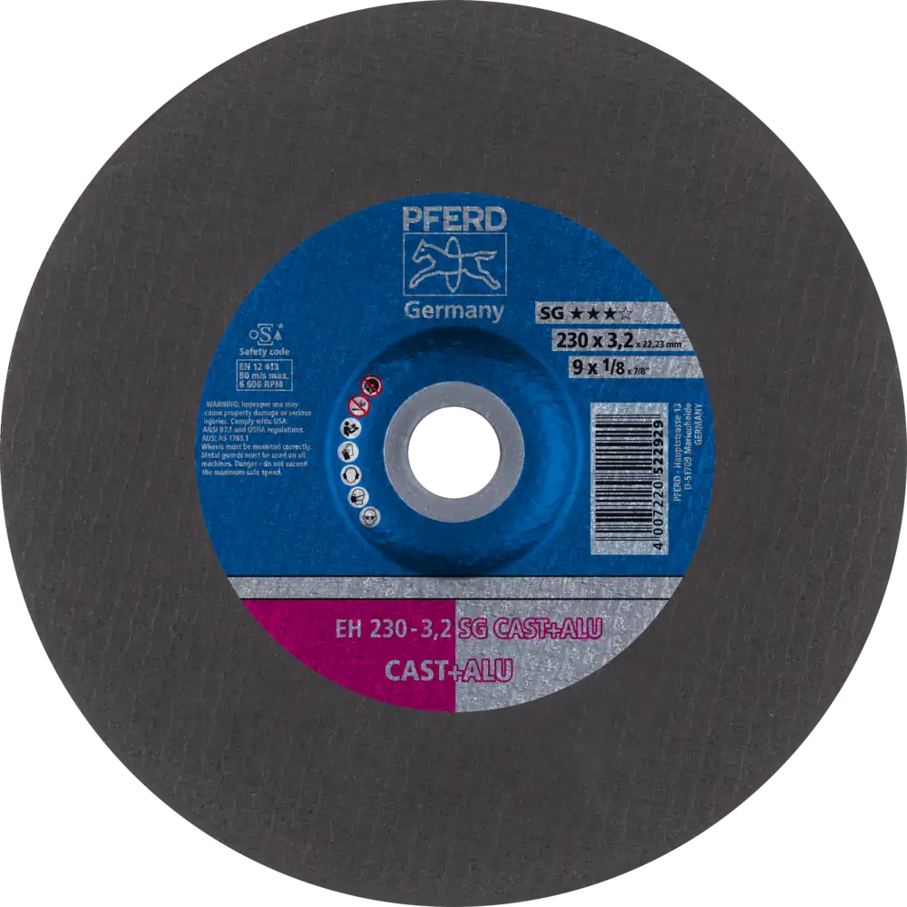 Pferd Tools PFERD TOOLS Trennscheibe EH 230x3,2x22,23 mm gekröpft Leistungslinie SG CAST+ALU für Guss/Alu-1 Product picture Primär-Darstellung