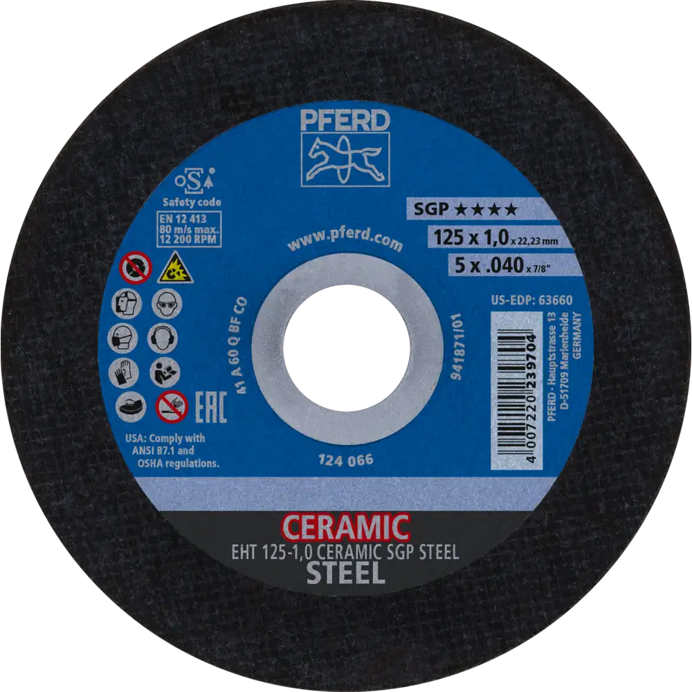 Pferd Tools PFERD TOOLS Trennscheibe EHT 100x1,3x16 mm gerade CERAMIC Speziallinie SGP STEEL für Stahl-1 Product picture Primär-Darstellung