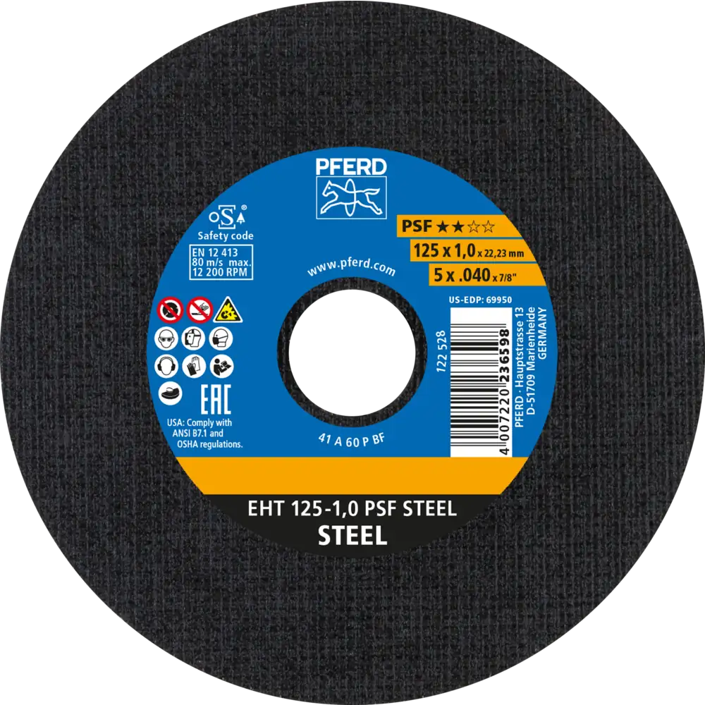 Pferd Tools PFERD TOOLS Trennscheibe EHT 125x1,0x22,23 mm gerade Universallinie PSF STEEL für Stahl-1 Product picture Primär-Darstellung