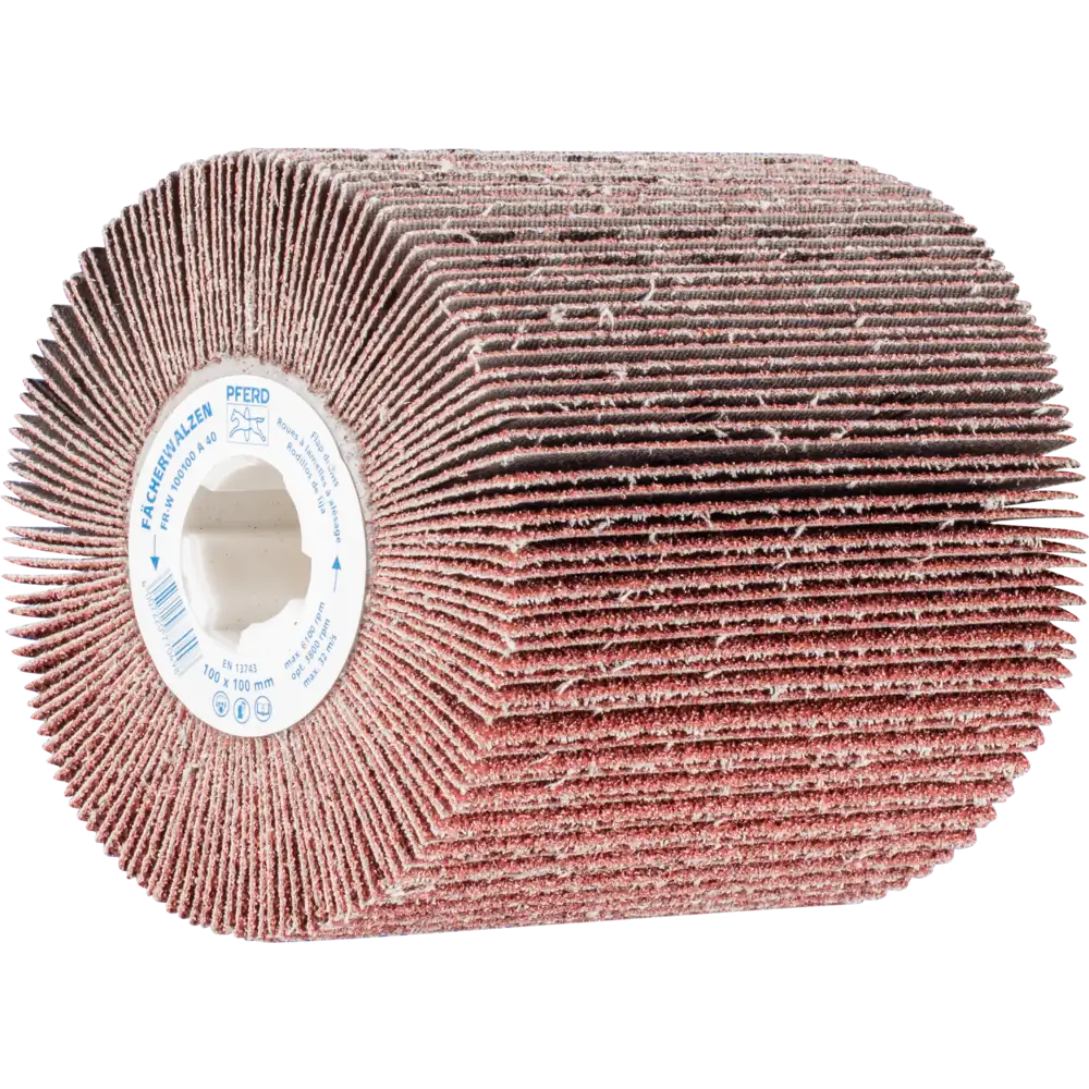 Pferd Tools PFERD TOOLS Fächerschleifwalze Ø 100x100 Keilnut 19 mm A40 zum universellen Einsatz auf Walzenantrieben-1 Product picture Primär-Darstellung