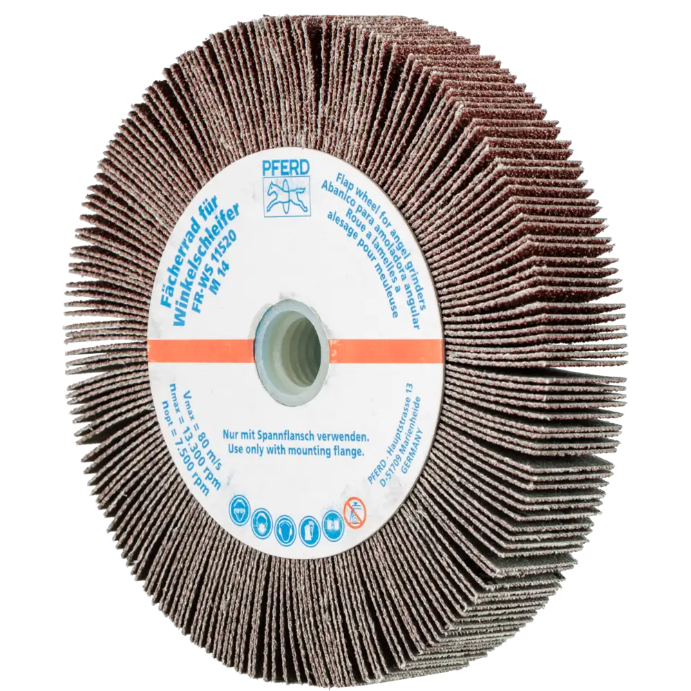 Pferd Tools PFERD TOOLS Lamellenschleifrad für Winkelschleifer FR WS Ø 115x20mm M14 A60 universelle Anwendung-1 Product picture Primär-Darstellung