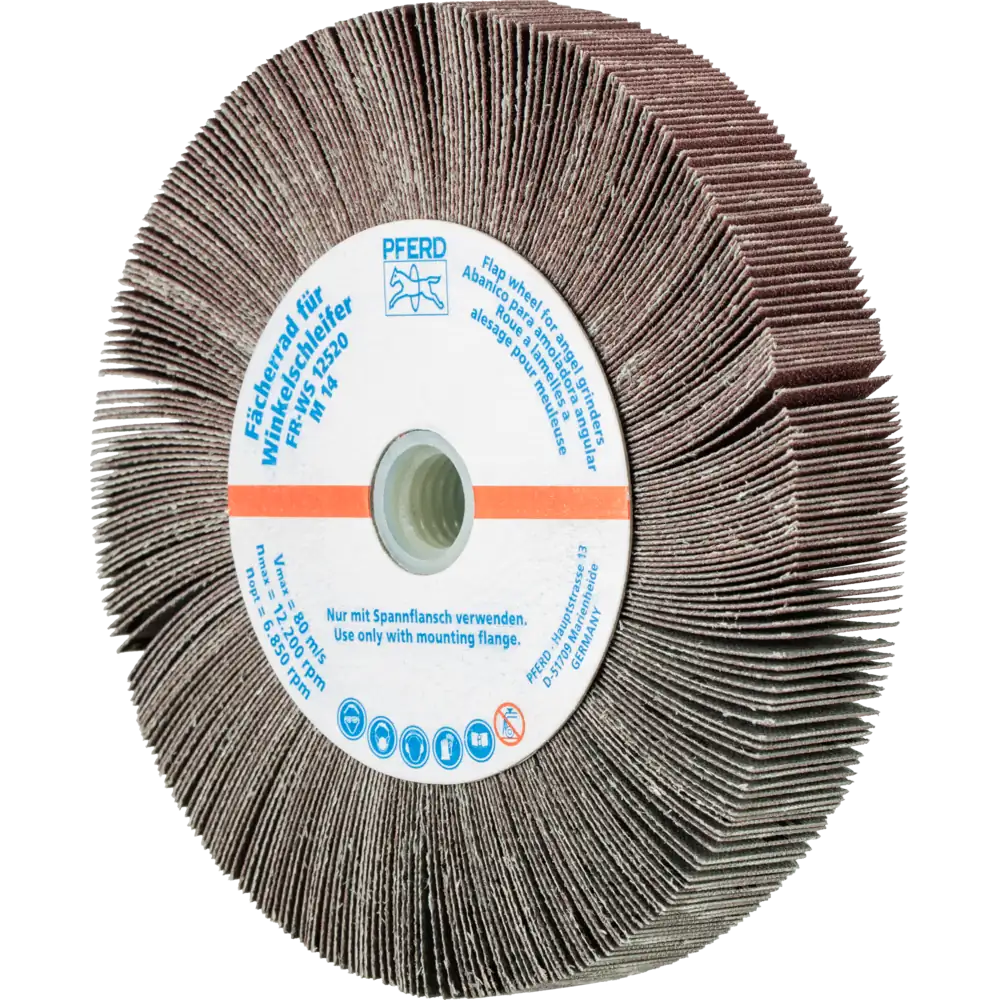 Pferd Tools PFERD TOOLS Lamellenschleifrad für Winkelschleifer FR WS Ø 125x20mm M14 A180 universelle Anwendung-1 Product picture Primär-Darstellung