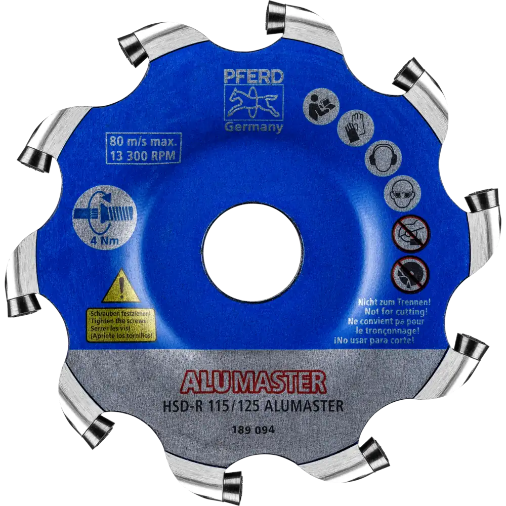 Pferd Tools PFERD TOOLS Hochleistungsfrässcheibe ALUMASTER R Ø 115 mm für Winkelschleifer Alu Bearbeitung HICOAT-1 Product picture Primär-Darstellung