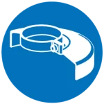 Safety pictogram Use wheel guard