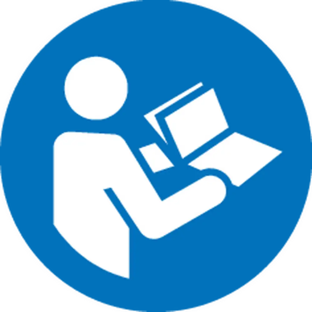 Pferd Tools PFERD TOOLS Keramikkorn Fiberscheibe Ø 125 mm CO-COOL50 für kühlen Schliff auf Edelstahl-7 Safety pictogram Refer to instruction manual/booklet (ISO 7010)