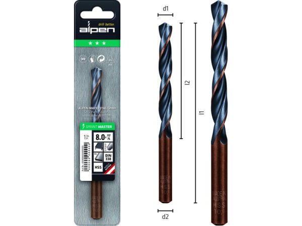 L70 Ø3,5 Spiralbohrer DIN 338 Sprint Master-1