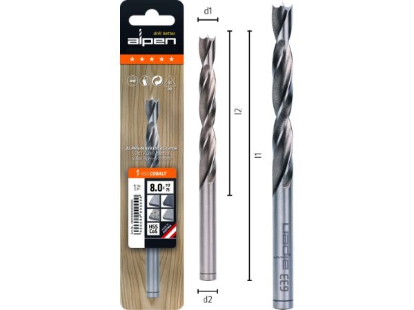 L151 Ø12 Holzspiralbohrer HSS Cobalt-1