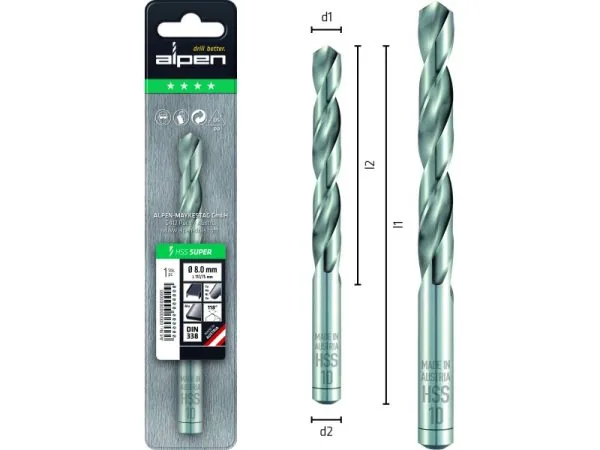 L125 Ø9 HSS Spiralbohrer DIN 338 HSS Super-1