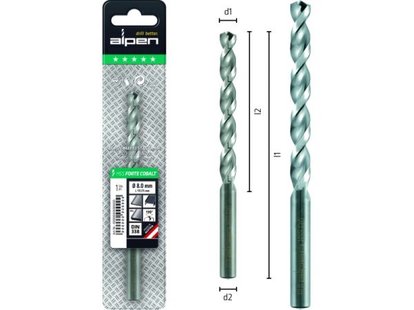 L125 Ø9 HSS Cobalt Spiralbohrer DIN 338 HSS Forte Cobalt-1