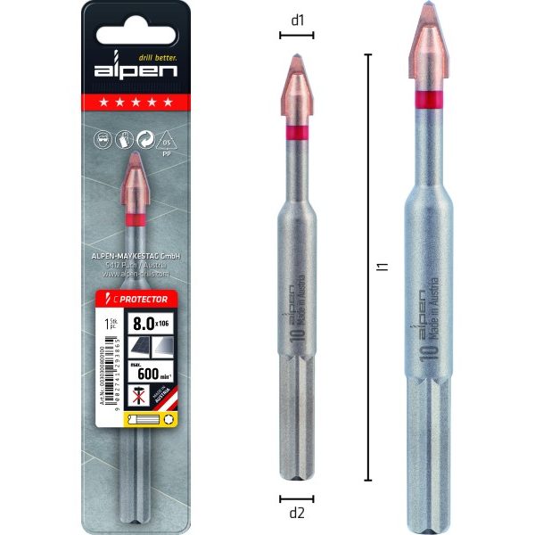 L110 Ø12 Feinsteinzeug-Fliesenbohrer C PROTECTOR-1