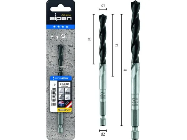 L120 Ø10 Hartmetall-Betonbohrer Profi Beton-1
