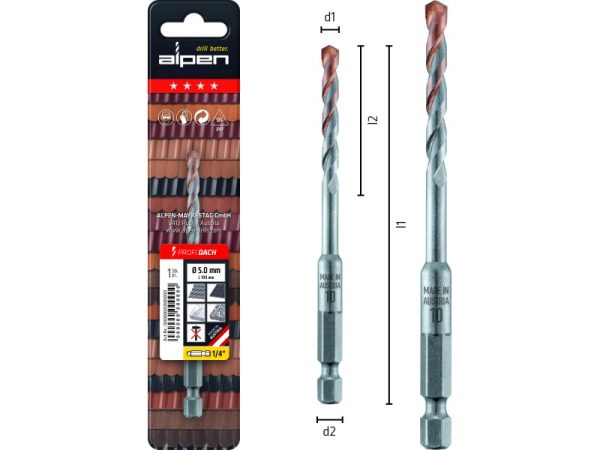 L100 Ø6 Hartmetall-Dachziegelbohrer Profi Dach-1