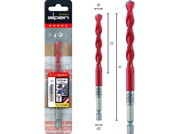 L100 Ø7 Hartmetall-Mehrzweckbohrer Profi Multicut-1