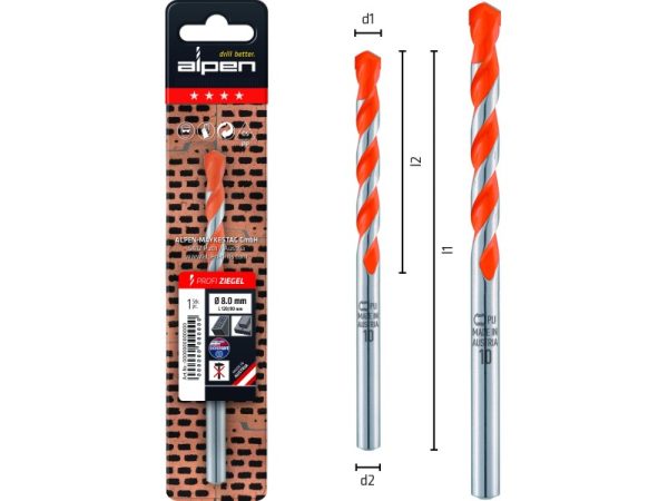 L100 Ø6 Hartmetall-Hohlziegelbohrer Profi Ziegel-1