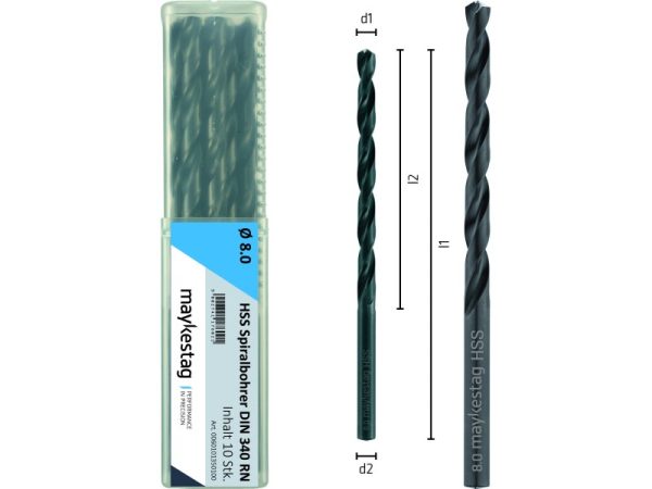 L132 Ø5,3 Spiralbohrer HSS DIN 340 RN-1